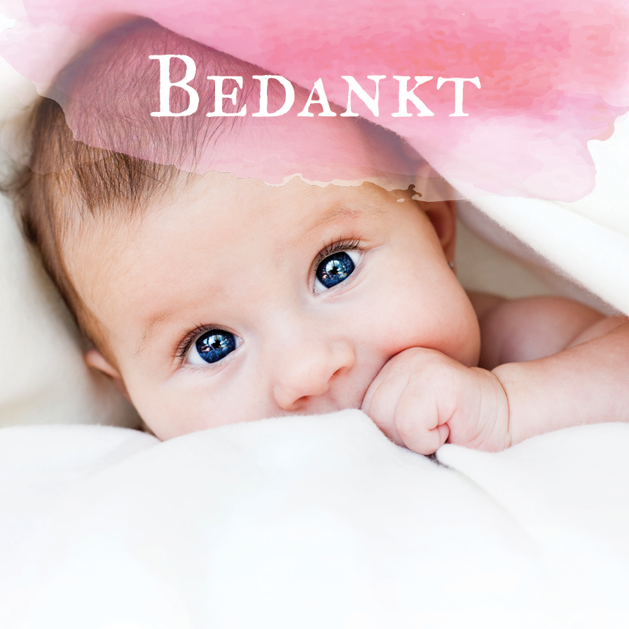 Bedankkaarten — Roze aquarel