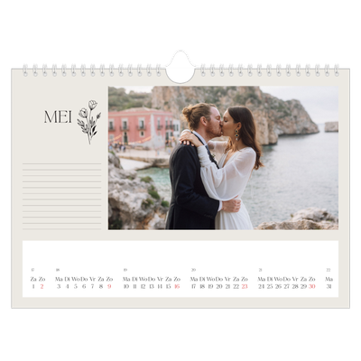 Fotokalender A4 — Initialen in bloei [Mei]