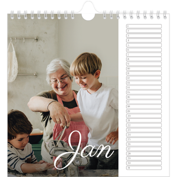 Fotokalender Vierkant — Handgeschreven maanden