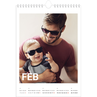 Fotokalender A4 (20 x 30 cm) — Grote maandaanduiding [Februari]