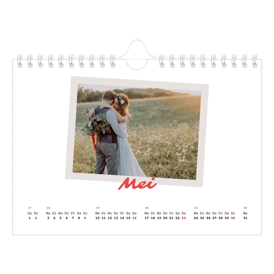 Fotokalender A5 — Karmijnrode handtekening [Mei]