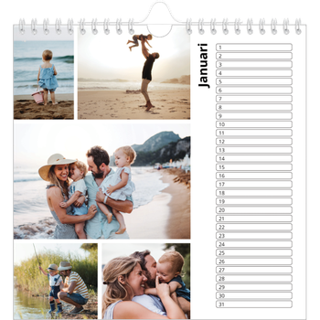 Fotokalender Vierkant — Collage in blokkenpatroon