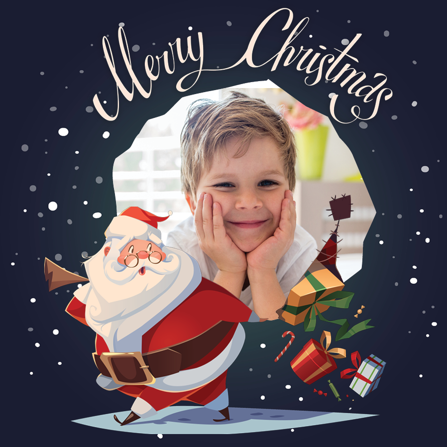 Fotokaarten — Kerstman cadeautjes