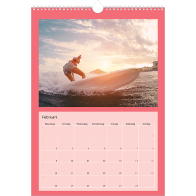 A3 Jaarkalender — Kleurrijke kaders [Februari]