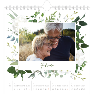 Jaarkalenders vierkant — Klassieke bloemen [Februari]