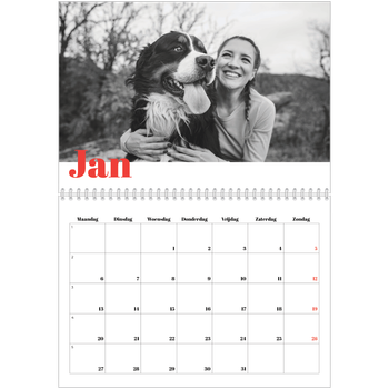 Fotokalender A4 Dubbel — Een dikgedrukt jaar