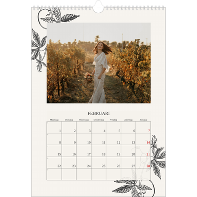 A3 Jaarkalender — Inkt & klimop [Februari]