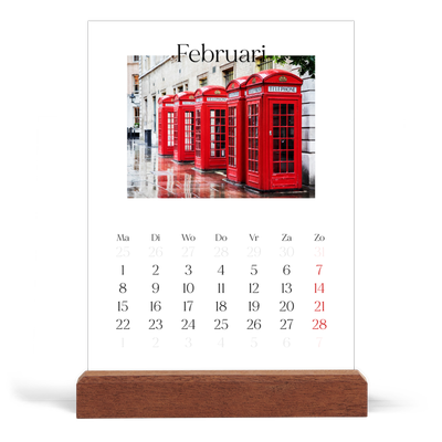 Bureaukalender met houten standaard  — Mijn reisverhaal - Londen [Februari]