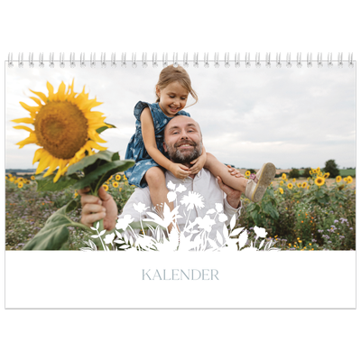 Fotokalender A4 Dubbel (30 x 40 cm) — Bloemen motief [omslag]