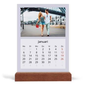 Bureaukalender met houten standaard — Kleurrijke kaders