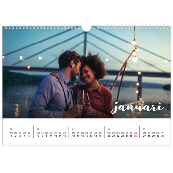 Fotokalender A3 — Schuingedrukte letters