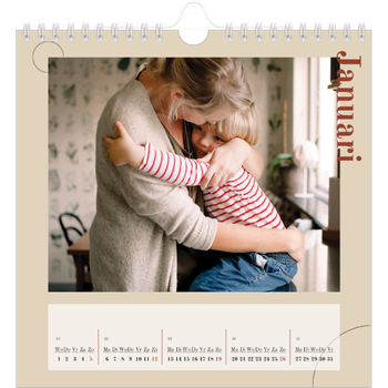 Fotokalender Vierkant — Asymmetrische tekst