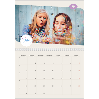 Fotokalender A4 Dubbel — Iconische verjaardag