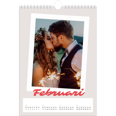 Fotokalender A4 (20 x 30 cm) — Karmijnrode handtekening [Februari]