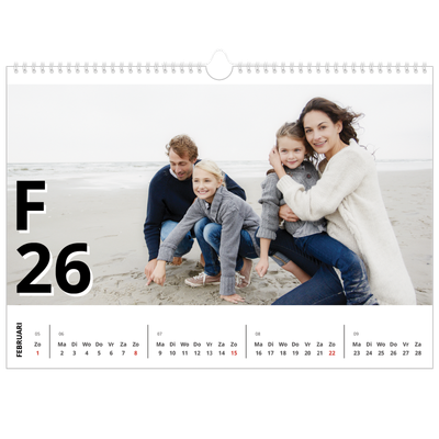 Fotokalender A3 — Letter stijl [Februari]
