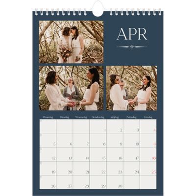 Fotokalender A4 (20 x 30 cm) — Leisteen & schreef [April]