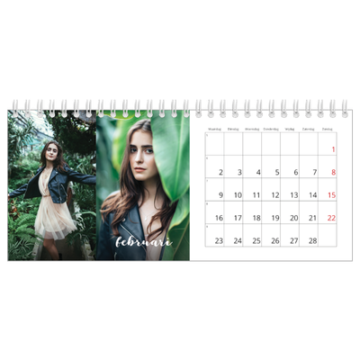 Bureaukalenders — Schuingedrukte letters [Februari]