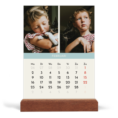 Bureaukalender met houten standaard  — Pastel hoofdstukken [Februari]