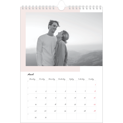 Fotokalender A4 (20 x 30 cm) — Kleur frames [Maart]