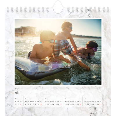 Jaarkalenders vierkant — Gemarmerde achtergrond [omslag]