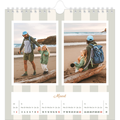 Jaarkalenders vierkant — Schrift en strepen [Maart]