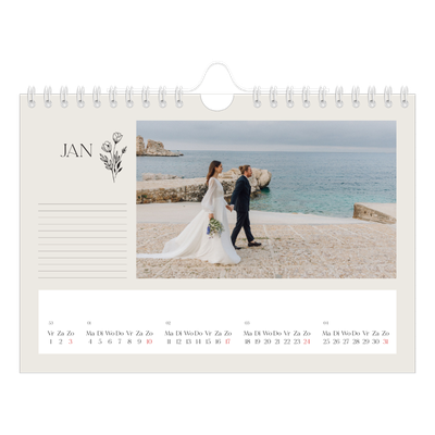 Fotokalender A5 — Initialen in bloei [Januari]