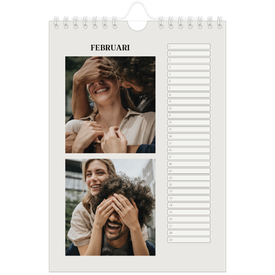Fotokalender A5 — Simpel ivoor [Februari]