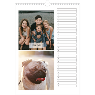 Verjaardagskalenders A3 — Klassieke kalender [Februari]