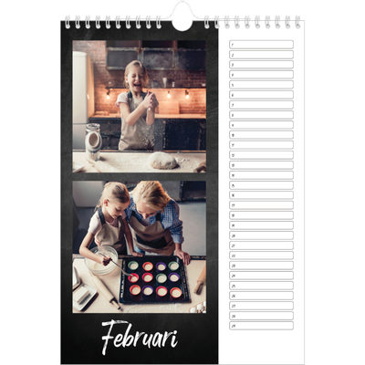 Verjaardagskalenders A4 — Krijtbord stijl [Februari]
