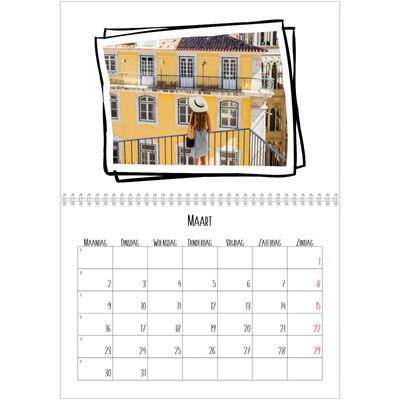 Fotokalender A4 Dubbel (30 x 40 cm) — Plakboekmomenten [Maart]