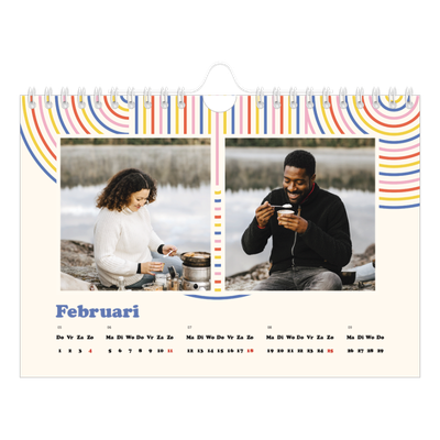 Fotokalender A5 — Retro strepen [Februari]