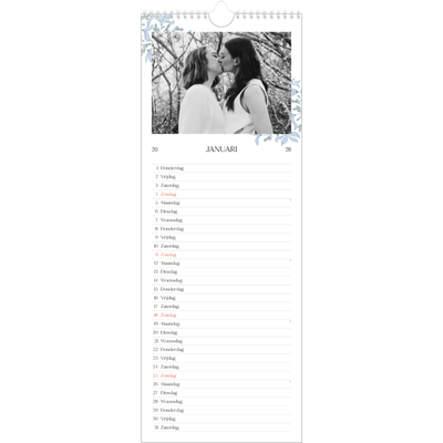 Smalle kalender  — Elegant bloemig [Januari]