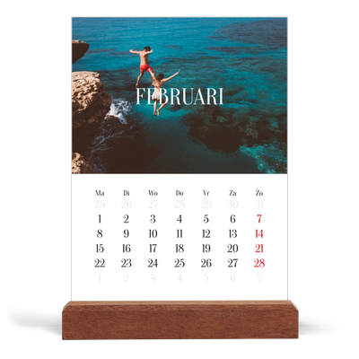 Bureaukalender met houten standaard  — Eindeloze ontsnapping [Februari]