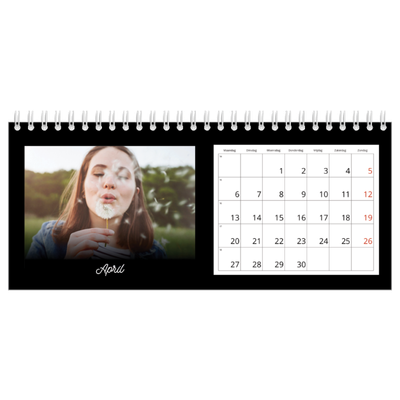 Bureaukalenders — Zwart [April]