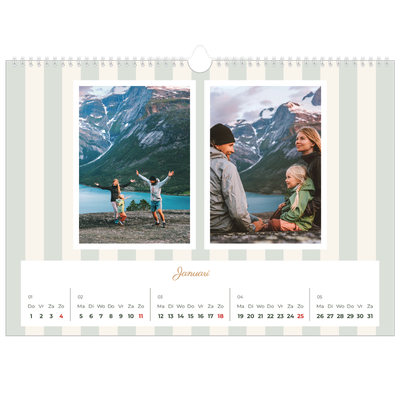 Fotokalender A3 — Schrift en strepen [Januari]