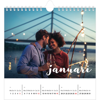 Fotokalender Vierkant — Schuingedrukte letters