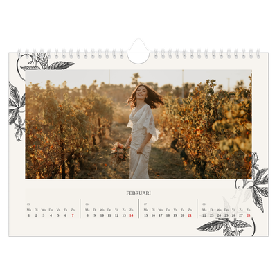 Fotokalender A4 — Inkt & klimop [Februari]