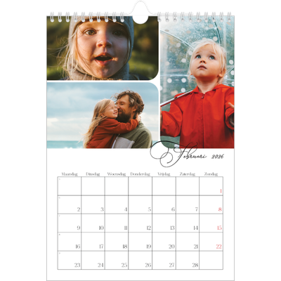 Fotokalender A4 (20 x 30 cm) — Momentopnamen en schrift [Februari]