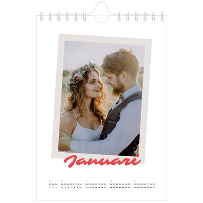Fotokalender A5 — Karmijnrode handtekening [Januari]