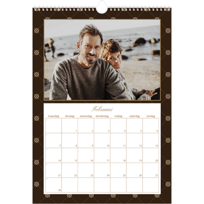 A3 Jaarkalender — Vintage zwart-wit [Februari]