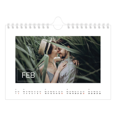 Fotokalender A5 — Overlay van datumvak [Februari]