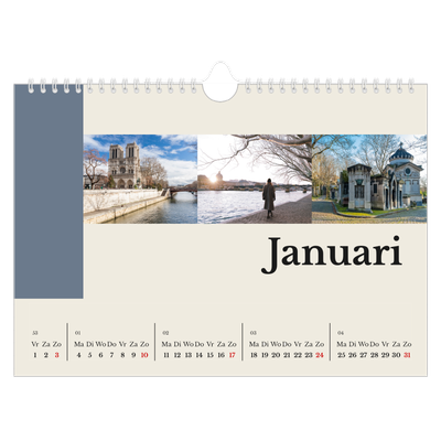 Fotokalender A4 — Bezienswaardigheden van de wereld [Januari]