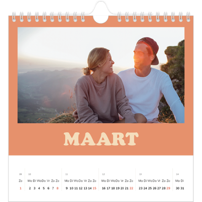 Jaarkalenders vierkant — Retro stijl frames [Maart]