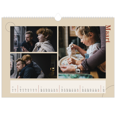 Fotokalender A3 — Asymmetrische tekst [Maart]