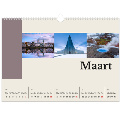 Fotokalender A3 — Bezienswaardigheden van de wereld [Maart]
