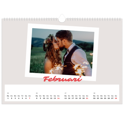 Fotokalender A3 — Karmijnrode handtekening [Februari]