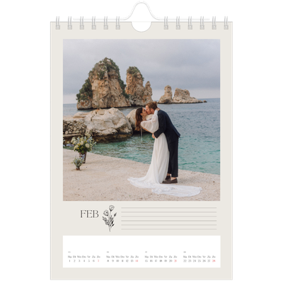 Fotokalender A5 — Initialen in bloei [Februari]