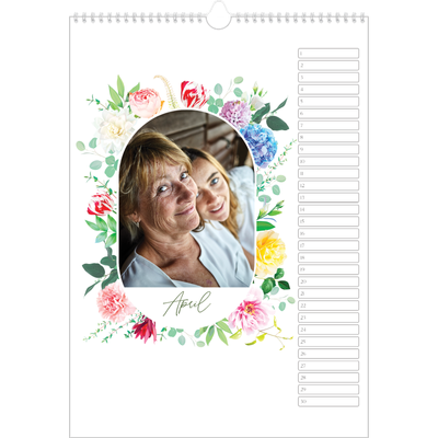 Verjaardagskalenders A3 — Klassieke bloemen [April]