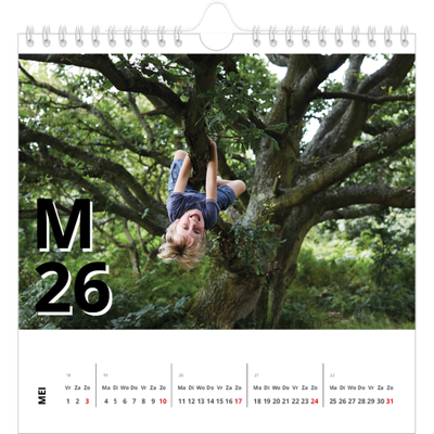 Jaarkalenders vierkant — Letter stijl [omslag]