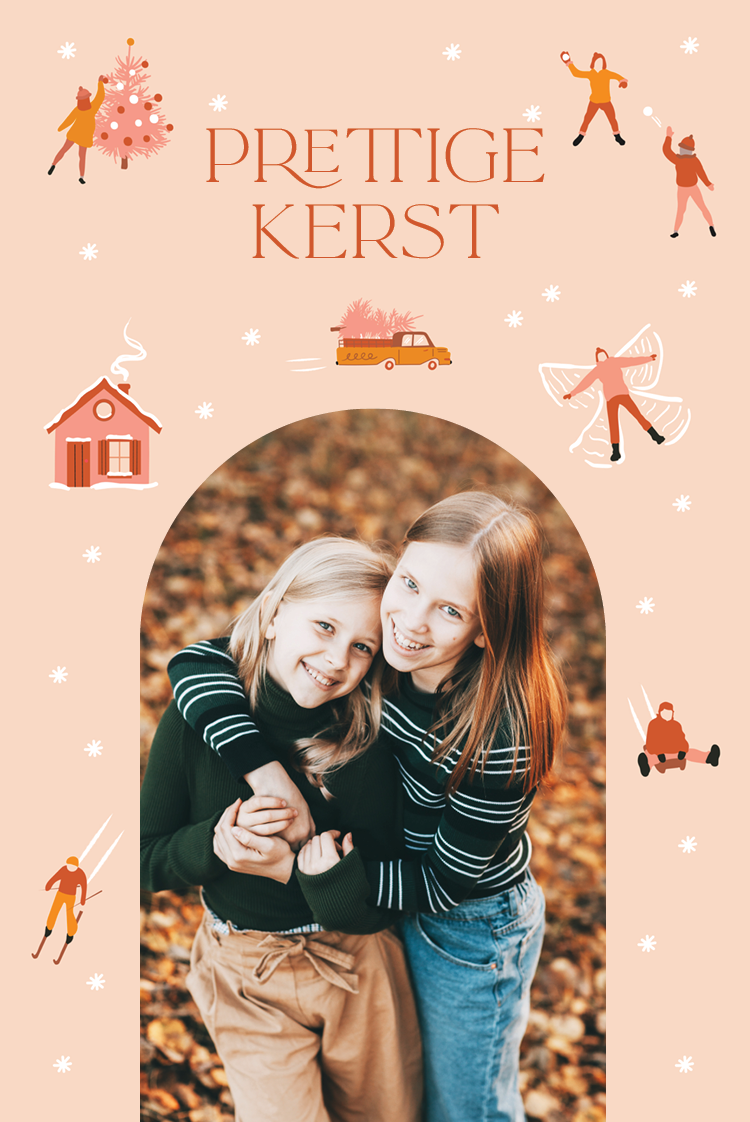 Fotokaarten — Sneeuwengel en ski's